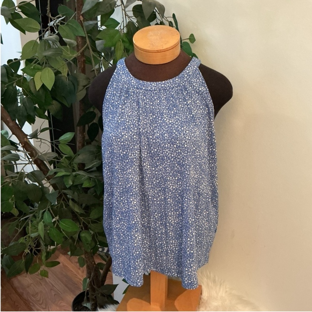 Adrianna Papell floral flowy sleeveless high neck tank top Woman’s size XL